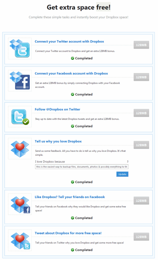 Get Free Dropbox Space
