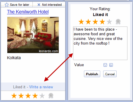 Google HotPot write review of a place Google HotPot write review of a place