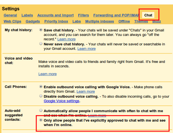 gtalk-chats-settings