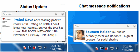 RockMelt Notifications