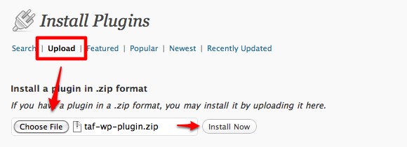 TAF Install Plugins