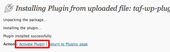 TAF Activate Plugin