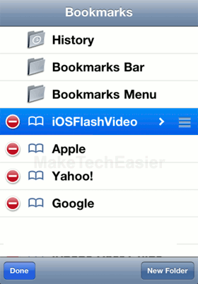 iPhone Choose Bookmark to Edit1