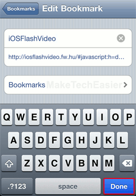 iPhone Edit Bookmark URL1