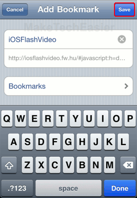 iPhone Save Bookmark