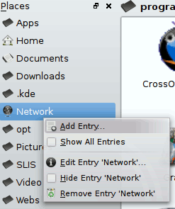 KDE Dolphin places panel