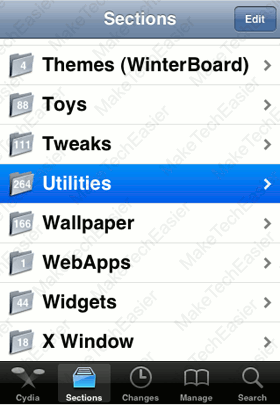 Cydia-Sections-Choose-Utilities