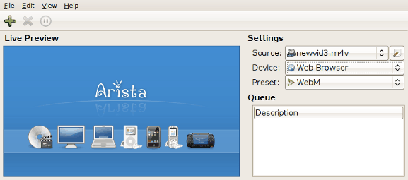 Arista Transcoder screenshot