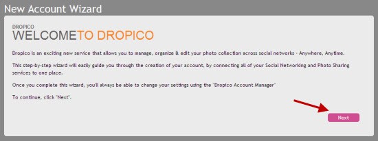 Dropico Wizard: Connect Your Social Networks