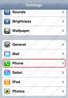iPhone Settings Phone