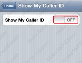 iPhone Show my caller id Off