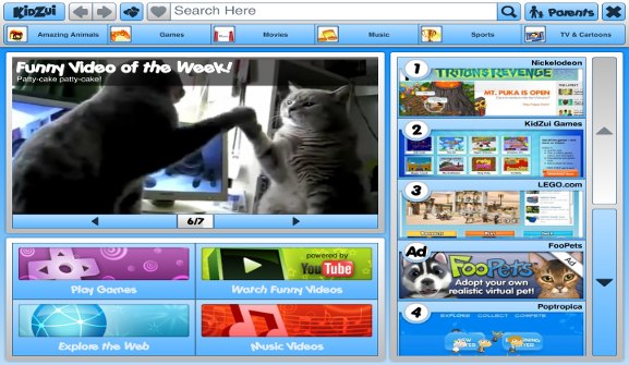 KidZui 2 main screen