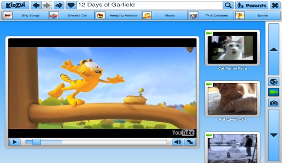 KidZui Garfield YouTube video