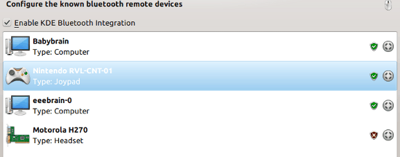 KDE bluetooth device management