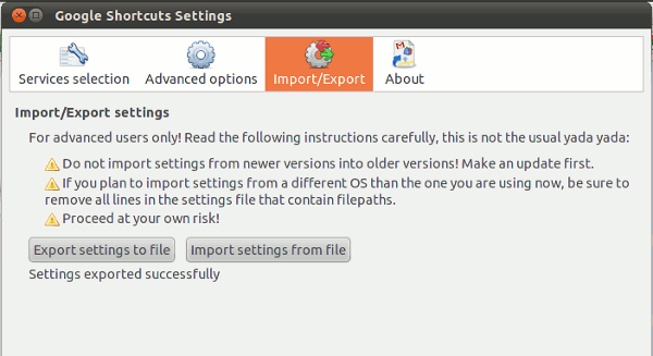 google-shortcuts-export