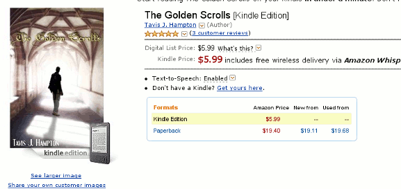 Kindle book sales page