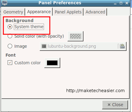 lubuntu-change-panel-background