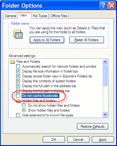 thumbs_db_disable thumbs db disable
