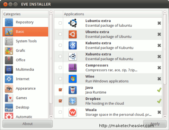 Eve Installer main window