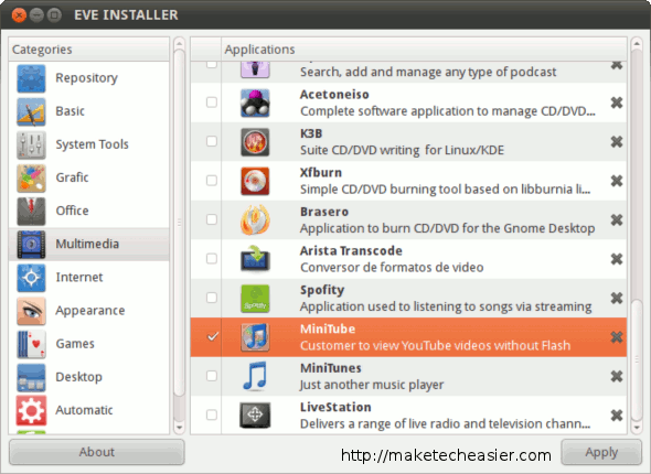 Selecting software to install