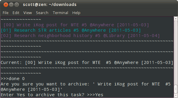 Completing a task Completing a task