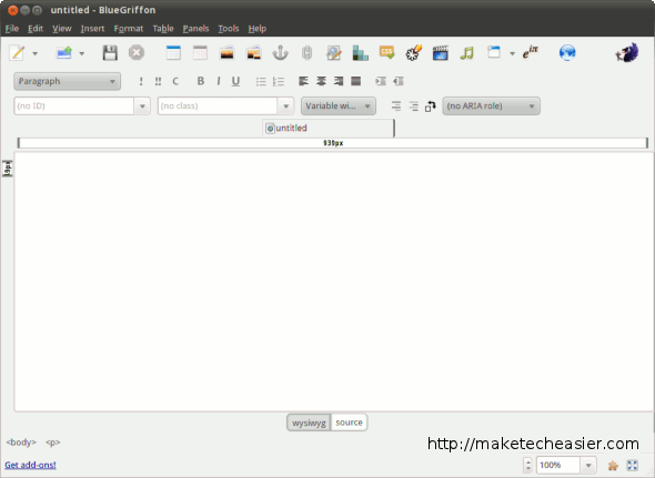 BlueGriffon main window