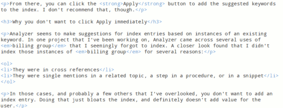 An example of some HTML