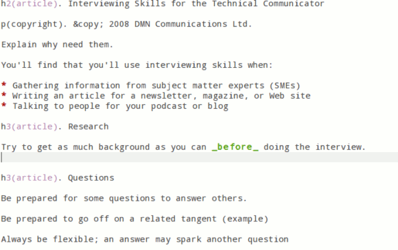 Sample Textile document