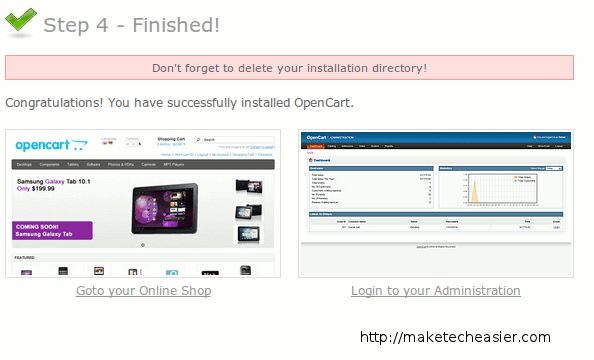 shoppingcart-installation-finished