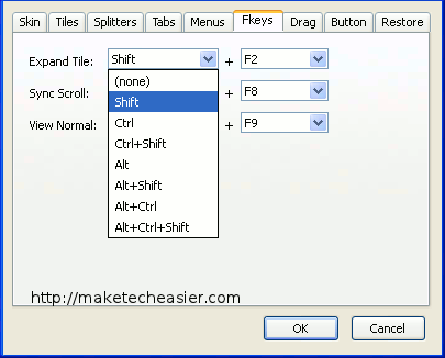 tile tab - 8 modifier key