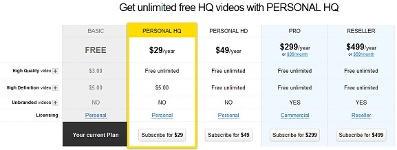 Stupeflix pricing
