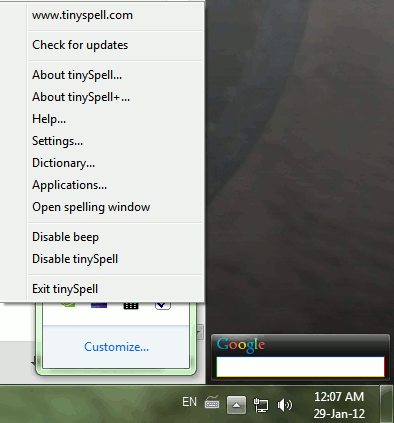 tinyspell-options tinyspell-options