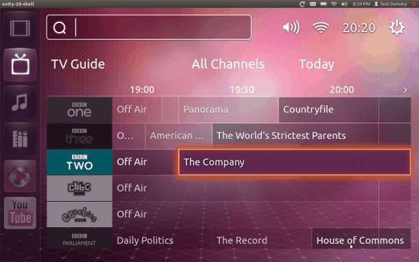 Ubuntu TV broadcast TV schedule