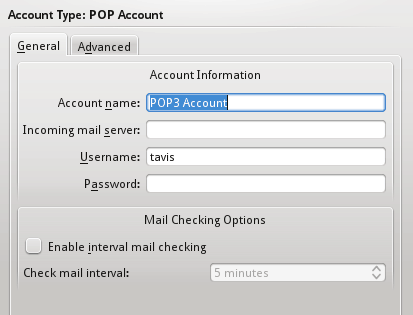 Kmail POP settings