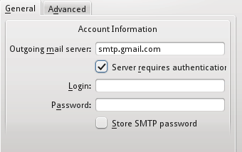 Kmail SMTP settings