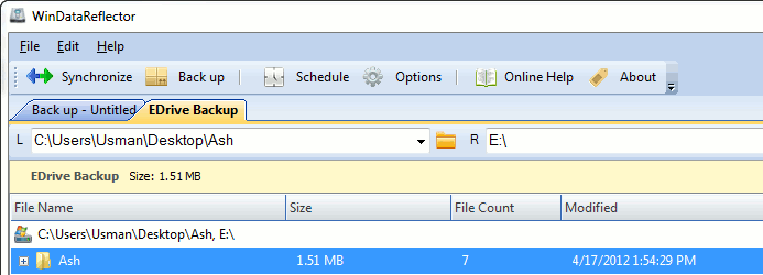 WinDataReflector toolbar