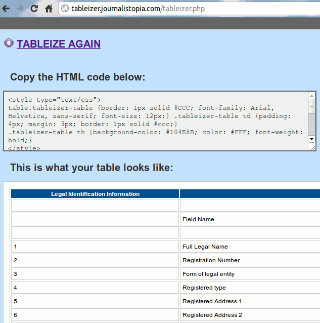 spreadsheet2html-tableizer spreadsheet2html-tableizer