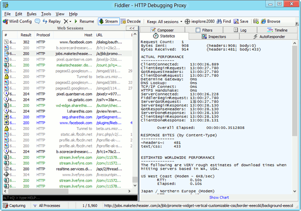 Fiddler HTTP debugging of Internet Explorer