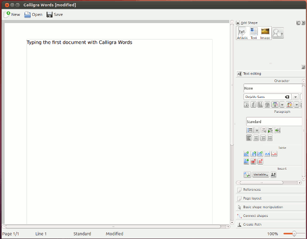 calligra-word-interface
