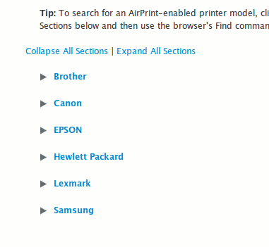 AirPrint-List