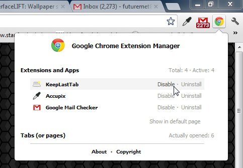chrome-manager-options