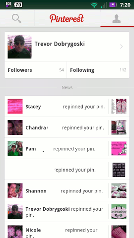 pinterest-for-android-recent-activity