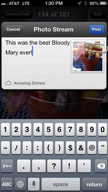 Commenting on Photo Stream Images