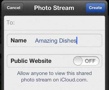 Naming Photo Stream Album
