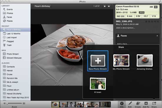 Adding to Photo Stream With iPhoto