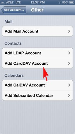CardDAV-iOS-Account CardDav iOS Account