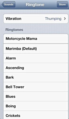 iOS vibration ringtone