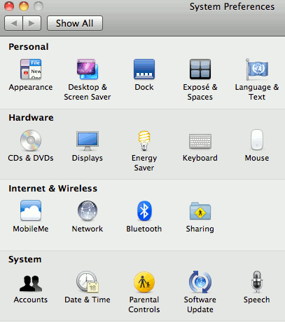 Choose Accounts from System Preferences
