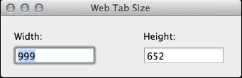 Customize the window size of Web Tab for Mac