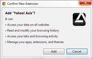 yahoo axis chrome install